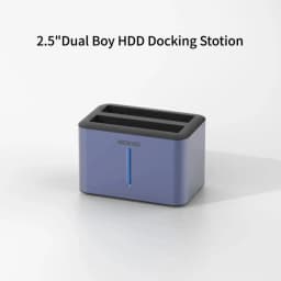 GODO USB 3.0 Dual Bay External Hard Drive Docking Station 2.5 Inch SSD HDD Dock Offline Clone Aluminum Hard Drive Enclosure