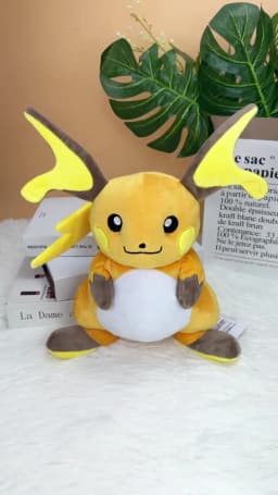 Cute Raichu Plush Toys Pikachu Evolution Raichu Soft Stuffed Animal Doll Decoration Plushies Christmas Birthday Gift for Kids