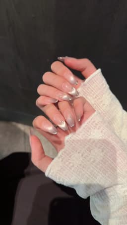 10 PCS Luxury Handmade Press on Nails Almond Purple Tenderness Design with 3-PIECE Tool Adhesive Nail Glue Tabs