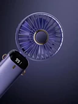 Portable Handheld Mini Fan Foldable Neck Hanging Fans 5 Speed USB Rechargeable Fan with Phone Stand and Display Screen 1800mAh