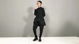 [EAM] High Elastic Waist Black Split Joint Harem Trousers New Loose Fit Pants Women Fashion Tide Spring Autumn 2026 1A528