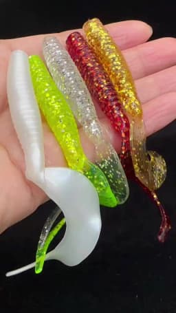 JYJ 8cm 3.7g soft silicone maggot worm grub fishing baits with circle tail wobbler pesca isca