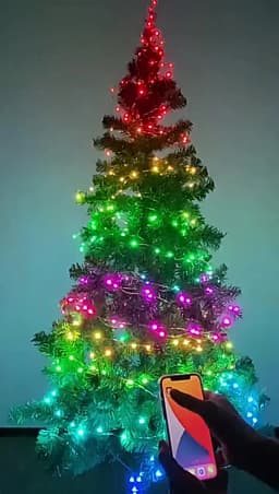 RGBIC USB LED String Lights DIY Outdoor Christmas Tree Decor Fairy Lights 8 Modes Bluetooth APP For Wedding Holiday Party Lighti