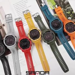 SANDA 2145 Men's Sports Watch, Pedometer & Calorie Counter, 50M Waterproof LED Digital Military Wristwatch, Relogio Masculino