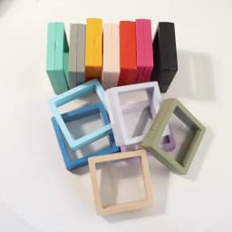 Transparent PE Floating Frame Display Case Jewelry Earring Antioxidant Storage Box Gifts Elastic Film Dustproof Packaging Box
