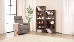 JHK 3-4 Tier Wooden Shelf Bookcase Tall Floor Standing Open Bookshelf for Living Room and Home Office Personalized Storage