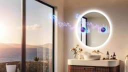 Round Bathroom Mirror 800x800mm with Bluetooth Wall Illuminated LED Vanity Mirror, Anti-Fog, Three Color Light, Memory Function