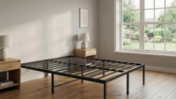JHK Square Metal Platform Bed Frame Heavy Duty with 11.9" Under-Bed Storage No Box Spring Needed Easy Assembly For Living Room