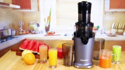 BioloMix Cold Press Juicer with 78mm Feed Chute, 200W 40-65RPM Powerful Motor Slow Masticating Juice Extractor Fits Whole Fruits