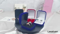 Velvet Trinket Box Ring Box Jewelry Organizer Double Rings BoxJewelry Box Wedding Gift Box Joyeros Organizador De Joyas