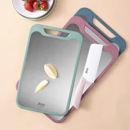 304 Stainless Steel Cutting Board Double-Sided Chopping Board Kitchen Fruit Cutting Board Kitchen Rolling Chopping Board