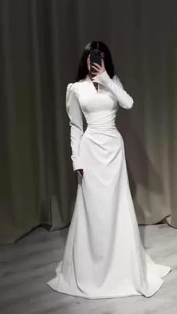 QICHE Modest Muslim Wedding Dresses High Collar Long Sleeves Bridal Gown Customized Saudi Dubai Modest Bride's Dresses 2026