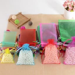 50pcs 5*7 7*9 9*12cm Small Jewelry Packaging Bag Organza Bags Gift Storage Wedding Party Candy Packaging Drawstring Pouches