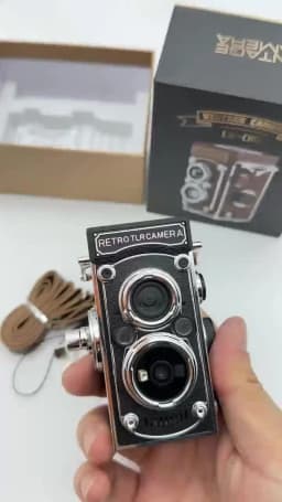 Retro Camera Dual Lens Design Infrared Night Vision Function Manual Joystick Operation HD Mini Camera Portable Nostalgic Camera
