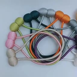 2PCS Curtain Tiebacks, a Pair Set, Including Tie Ropes, Curtain Buckles, Ring Buckles, Ropes, New Style with Magnetic Attraction
