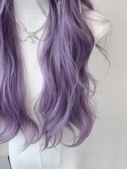 OLACARE Long Body Wave Black Brown Purple Cosplay Wigs Heat Resistant Synthetic Wigs Middle Part Natural Lolita LM Wigs Women