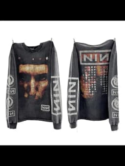 Washed Saint NIN Nine-inch Nail Long Sleeves T Shirt Men Women Oversized T-shirt Top Tees
