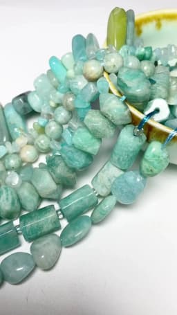 Wholesale Natural Amazonite Various Shape Stone Beads Round Faceted Rondelle Square Irregular for Jewelry Making Diy Bracelet