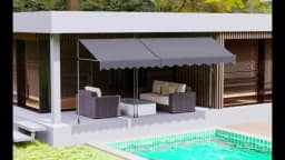 300 x 120cm Balcony Awning with Hand Crank Clip On Awning No Punch Sun Retractable Awning Resistant to UV 50+