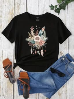 Women's Summer Loose Skull Print Round Neck Long Sleeve Pocket Comfortable Casual P lus Size Dress ashion Streetwear Oversized
