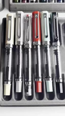 Lanbitou Transparent Fountain Pen Plastic F/EF/Hooded Nib Piston Filler Ink Pens for Writing School Office Supplies Stationery