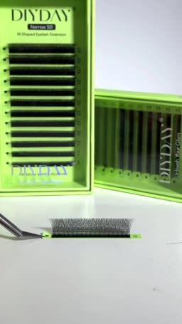 DIYDAY Narrow 3d 4d 5d Eyelash Extension V-Shaped Volume Fans W Shape Eyelashes BASF Natural Dense Faux Mink Lashes