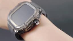 Luxury Transparent Waterproof Case for Apple Watch Ultra 2 49mm Protection Anti-slip Watch Cover+Silicone Strap for Apple Watch