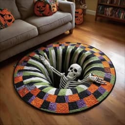 For Halloween Rug Optical-Illusion Rug Carpet Entrance Door Mat Home Decor Living Room Non-Slip Felt Carpet Halloween Present