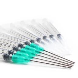 10Pcs 1ml Syringe with 18Ga 1.5'' Blunt Needle and Plastic Needle with Matching Cap For Mixing Liquids Gels Glues