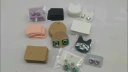 100pcs Cute Solid Color Earring Paper Package Card DIY Small Stud Earring Card White Kraft Pink Jewelry Display Card