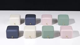 Oirlv Luxurious Velvet Ring Box Set-Elegant Single & Double Ring Holder for Wedding Anniversary Gifts Jewelry Storage Organizer