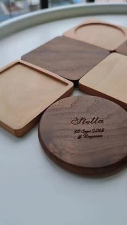 2PCS Wooden Coaster Tea Coffee Cup Pad Walnut Durable Heat Resistant Round Bowl Teapot Mat Home Wood Placemats Decor Coasters