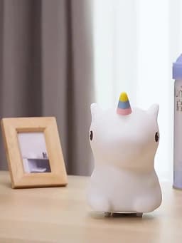 Cute Silicone Squishy Fox Rabbit Night Lamp Dimmable Rechargeable Nursery Nightlight with Timer & Touch Sensor for Bedside Table