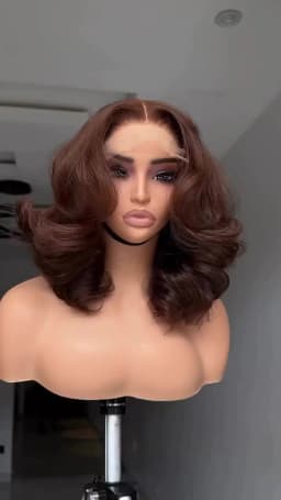 250% Density Chocolate Brown Bob Wigs Body Wave Human Hair 13x4 Lace Frontal Wigs Pre Plucked 100% Virgin Human Hair Color#4 Dark Brown Loose Wavy Lace Frontal Bob Wigs For Women