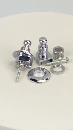FLEOR Pair of Electric Guitar Strap Locks Skidproof Round Head Straplocks Chrome Guitar Accessories