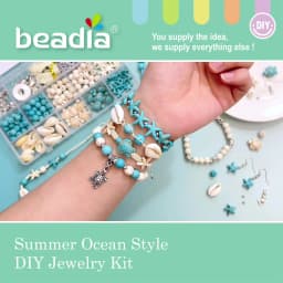 715Pcs Ocean Inspired Jewelry Making Set, Combining Turquoise And Starfish Charm Jewelry, Including Alloy Marine Life Bead Penda