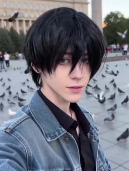 Short Hair Versatile Handsome Bangs Short Hair Cosplay Anime Synthetic Wig Role-Playing, Halloween, Christmas Costumes, Parties