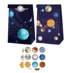 12/36Pcs Outer Space Planet Favor Box Gift Box Paper Bags Happy Birthday Party Decoration Event Party Supplies Candy Box