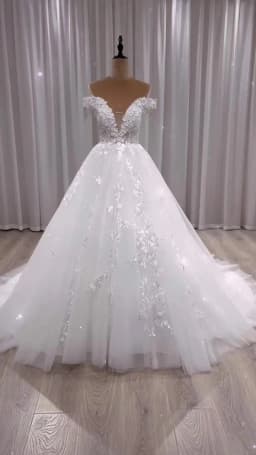 BEPEITHY Customized Off Shoulder Sleeveless Flore Princess Wedding Gown 2026 For Women Plus Size V Neck Lace Bridal Dresses