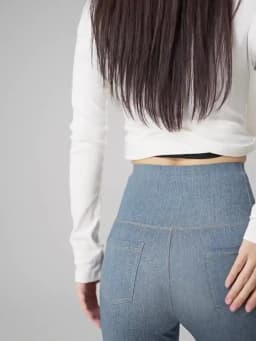2024 Denim Women's Pants Micro Flared High Waist Abdomen Leggings New in Summer Stretch Sports Fitness Yoga Casual Pants Jeans