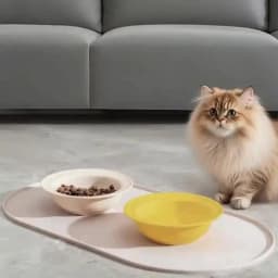 Cat Feeding Mat with Non-Slip Waterproof Design, Pet Food Mat, Compatible with Cat/Dog Bowls, Multipet Households, Dog Owners