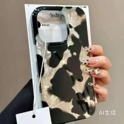 Gradient Ink Marks Laser Phone Case For Phone 17 Air 16 15 14 13 12 11 Pro Max XS XR 7 8 Plus Stylish Leopard Print Bumper Cover