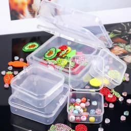 1pc Mini Rectangular Transparent Plastic Box Necklace and Earring Jewelry Packaging Dust-Proof Box Bead Storage Box