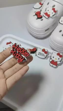 Hot Sale Sanrio Hello Kitty Detachable Thickened 6pcs PVC Bowknot Cartoon Shoe Buckles with Shoe Decoration Anime Character