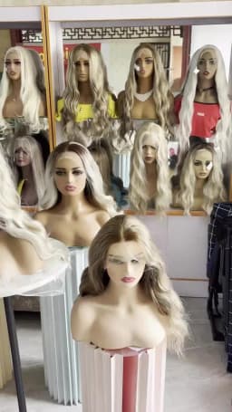 Light Brown Mixed Platinum Blonde Women's wig Glueless Lace Front Synthetic Wig Water Wave Wig Daily Use
