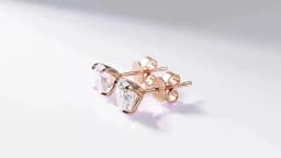 JoiasHome Pure 925 Silver Rose Gold 0.2-3CT Moissanite Stud Earrings Women Sparkling Wedding Fine Jewelry