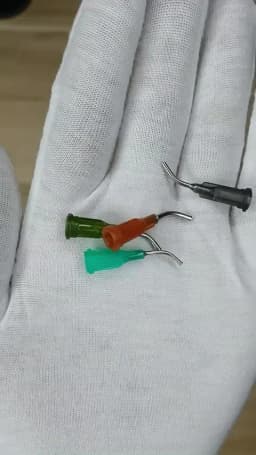 20pcs 13mm Elbow Dispensing Machine Injection Needle 14G-27G Stainless Steel Dispensing Needle Spiral Mouth Nozzle Glue Needle