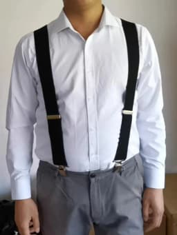 Plus Size 50mm Wide Men Suspenders High Elastic Adjustable 4 Strong Clips Suspender Heavy Duty X Back Trousers Braces 5 Colors