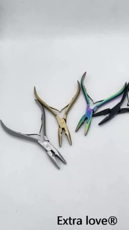 1 PC 5 inch Silver Stainless Steel Clamp Hair Extension Plier with Hole Keratin Hair Extensions Ring Removal Tools