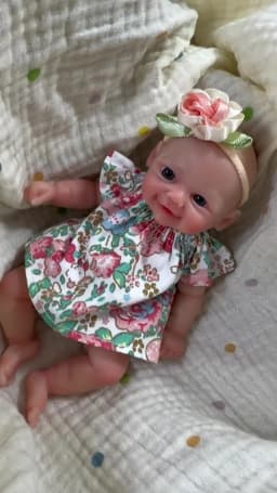 6 Inch Chubby Vivienne All Silicone Reborn Doll Lifelike Soft Solid Silicone Washable Doll Stress-relieving Toys